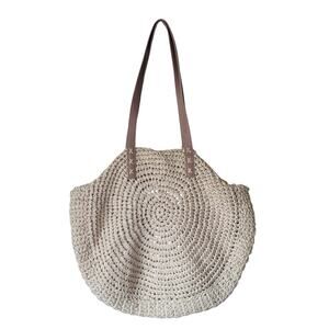 BOHO Woven Straw Large Tote Shoulder Bag Strap Handle‎ Magnetic Snap Clasp